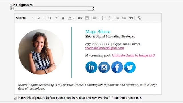 Create Email Signature With Gmail c