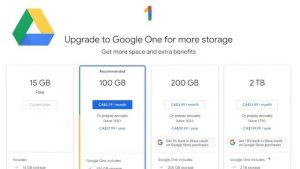 Google drive storage plans